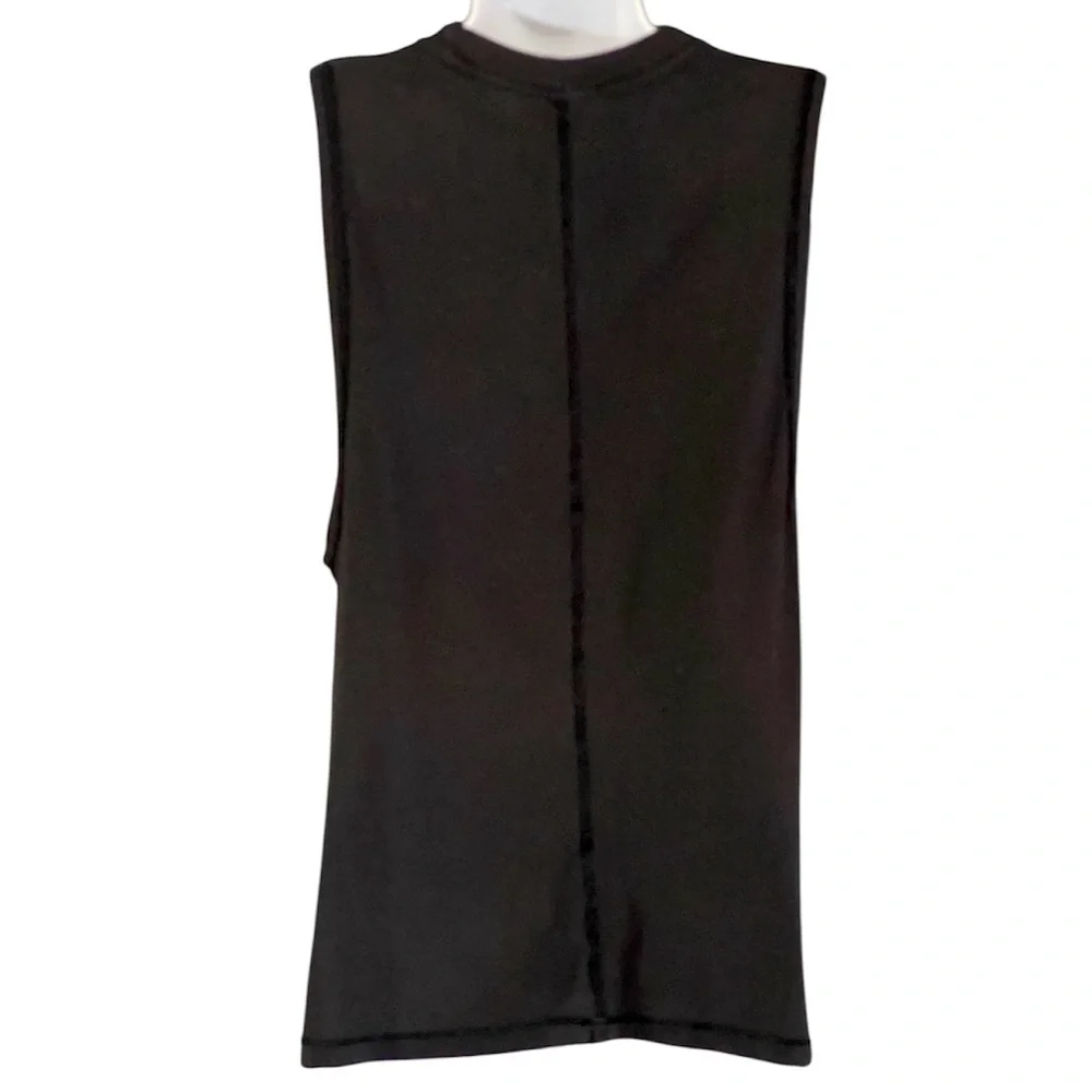 Lululemon All Yours Boyfriend Tank Top Size 6 Black Pima Cotton
